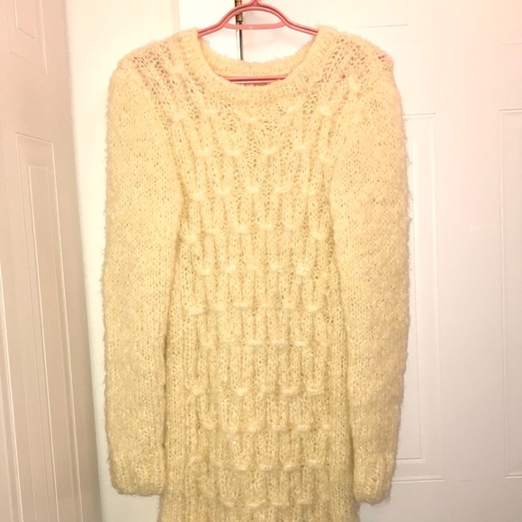 Handmade knit white sweater dress size medium ⚪️ - Picture 1 of 4